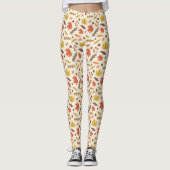 Kleurrijk Herfstblad Herfst Patroon Leggings (Voorkant)