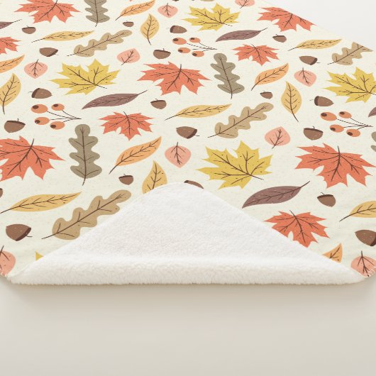 Kleurrijk Herfstblad Herfst Patroon Sherpa Deken (3/4)