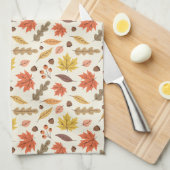 Kleurrijk Herfstblad Herfst Patroon Theedoek (Quarter Fold)