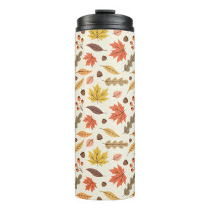 Kleurrijk Herfstblad Herfst Patroon Thermosbeker