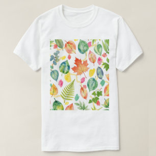 Kleurrijk Herfstblad Patroon T-shirt
