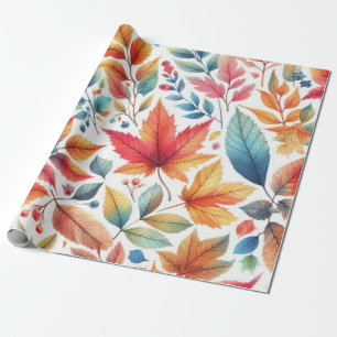 Kleurrijk herfstbladpatroon cadeaupapier