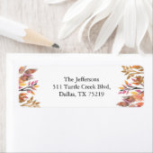 Kleurrijk herfstloof retourlabelsticker etiket (Insitu)