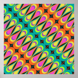 Kleurrijk herhalend diagonaal patroon.abstract, ku poster