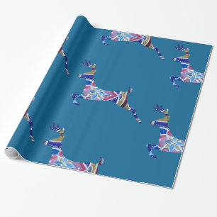 Kleurrijk herten glanzend inpakpapier, cadeaupapier