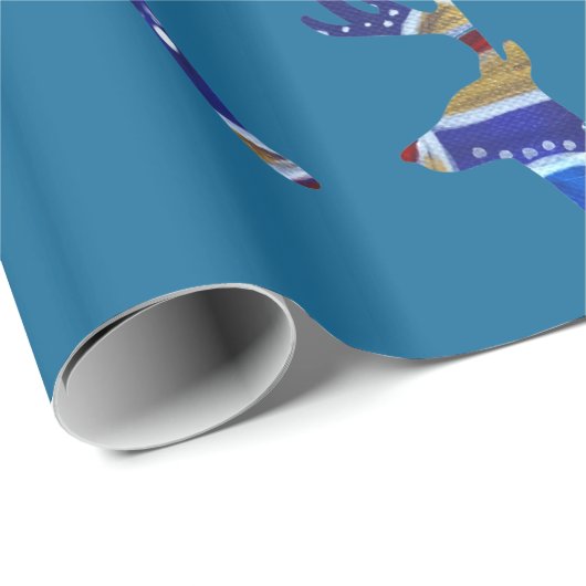 Kleurrijk herten glanzend inpakpapier, cadeaupapier (Rol Hoek)