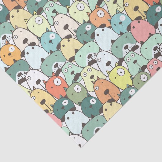 Kleurrijk hondenpatroon decoupagepapier tissuepapier (Detail)