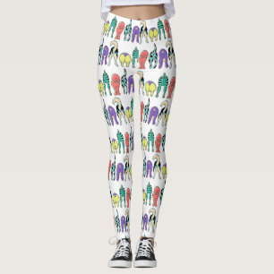 Kleurrijk hondenpeuken patroon leggings