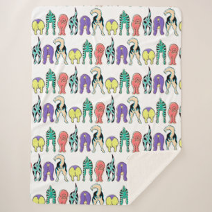 Kleurrijk hondenpeuken patroon sherpa deken