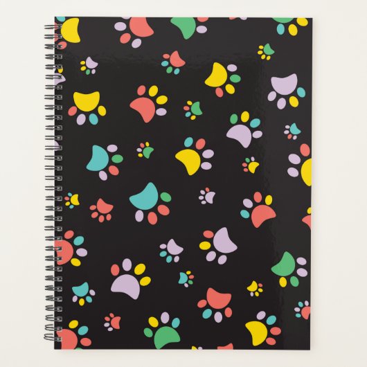 Kleurrijk hondenpoten patroon planner (Voorkant)