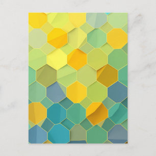 Kleurrijk honingraat geometrisch patroon briefkaart