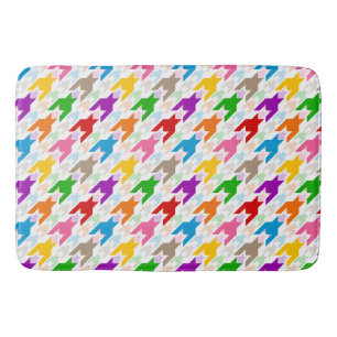 Kleurrijk Houndstooth Patroon Wit Badmat