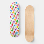 Kleurrijk Houndstooth Patroon Wit Skateboard (Voorkant)
