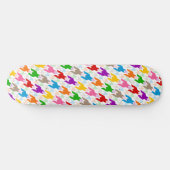 Kleurrijk Houndstooth Patroon Wit Skateboard (Horizontaal)