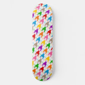 Kleurrijk Houndstooth Patroon Wit Skateboard (Voorkant)