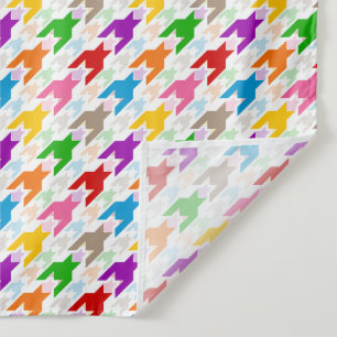 Kleurrijk Houndstooth Patroon Wit Wandkleed