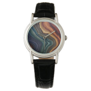 Kleurrijk houten horloge