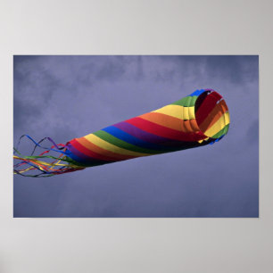 Kleurrijk Huge en kleurrijke windsok Poster