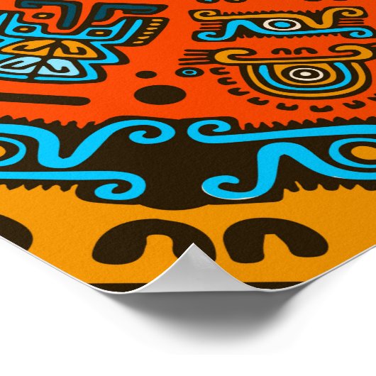 Kleurrijk Hunab Ku Mayan-symbool #7 Poster (Hoek)