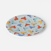 Kleurrijk Ice Schaats Winterpatroon Papieren Bordje (Gekanteld)