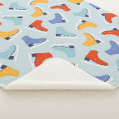 Kleurrijk Ice Schaats Winterpatroon Sherpa Deken (3/4)