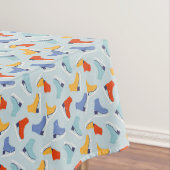 Kleurrijk Ice Schaats Winterpatroon Tafelkleed (Voorbeeld)