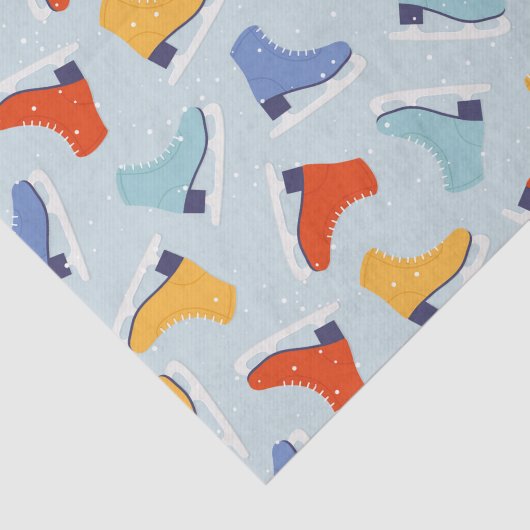 Kleurrijk Ice Schaats Winterpatroon Tissuepapier (Detail)