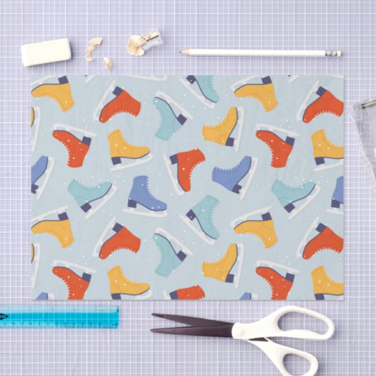 Kleurrijk Ice Schaats Winterpatroon Tissuepapier (Craft)