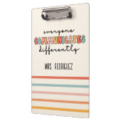 Kleurrijk Iedereen communiceert anders Klembord (Links)