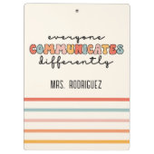 Kleurrijk Iedereen communiceert anders Klembord (Achterkant)