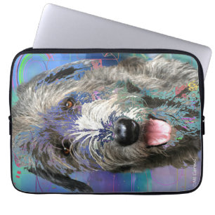 Kleurrijk Iers Wolfhound kunstwerk Laptop Sleeve