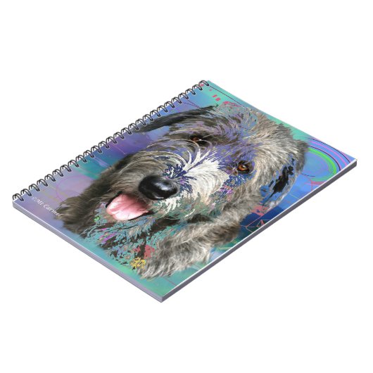 Kleurrijk Iers Wolfhound kunstwerk Notitieboek (Linkerzijde)