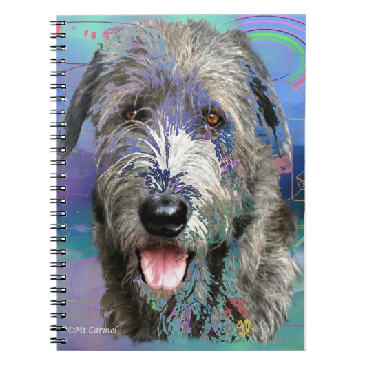 Kleurrijk Iers Wolfhound kunstwerk Notitieboek (Voorkant)