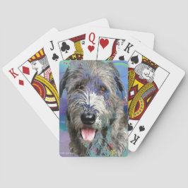 Kleurrijk Iers Wolfhound kunstwerk Pokerkaarten