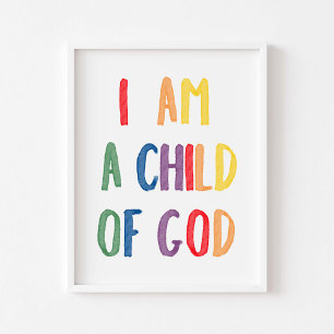 Kleurrijk Ik ben een kind van God poster