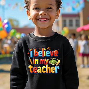 Kleurrijk "Ik geloof in mijn leraar" Kinder sweats