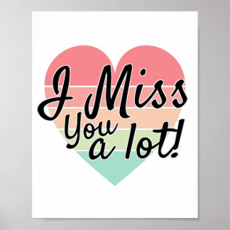 kleurrijk Ik mis je veel hart. Poster