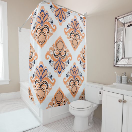 Kleurrijk ikatpatroon in stijl. Elegant et Douchegordijn (In situ)