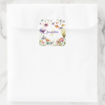 Kleurrijk Illustratief Bloemmotief met Initiaal