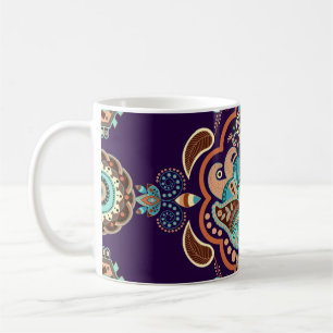 Kleurrijk Indiaas Ornament, geometrische grens. Koffiemok