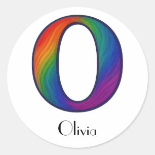 Kleurrijk Initiaal Letter O Sticker