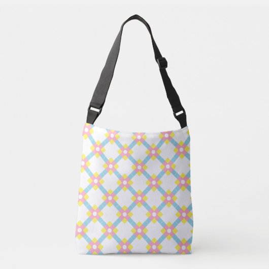 Kleurrijk Inka-kruis diagonaal patroon Crossbody Tas (Voorkant)