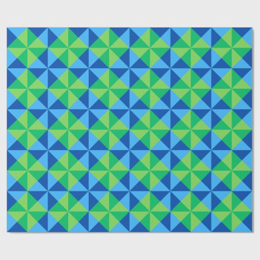Kleurrijk inpakpapier in blauw en groen (Vlak)