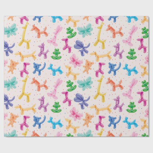 Kleurrijk Inpakpapier Met Ballondieren (Vlak)