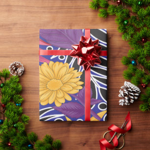 Kleurrijk inpakpapier met creatieve bloemen