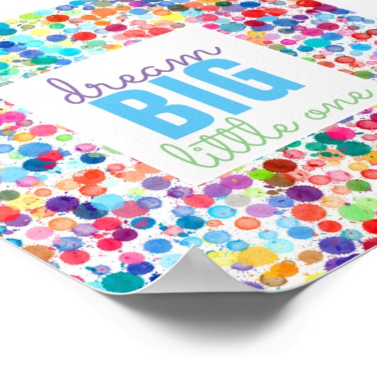 kleurrijk inspirerend citaat poster droomt groot (Hoek)