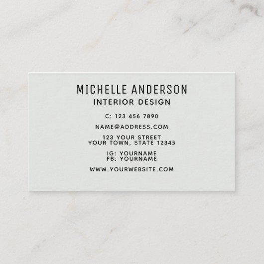 Kleurrijk interieur ontwerp visitekaartje (Achterkant)