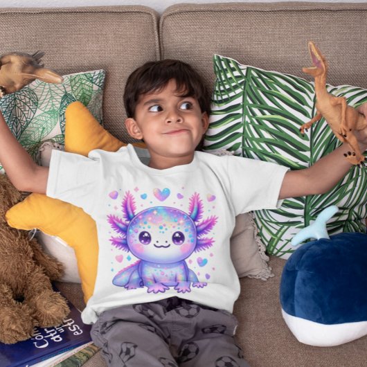 kleurrijk iriserend axolotl onderwaterdier t-shirt
