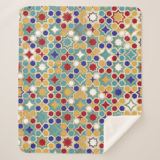 Kleurrijk Islamitisch Mozaïek Naadloos Patroon Sherpa Deken