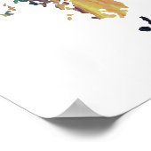 kleurrijk japan silhouet poster (Hoek)